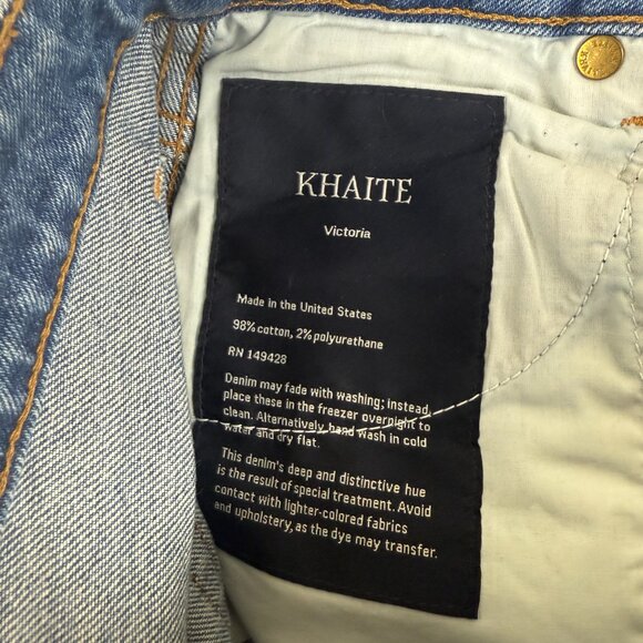 NWOT KHAITE “Vivian” High-Rise Cropped Kick-Flare Jeans • Size 26 • Raw Hem - Picture 6 of 10